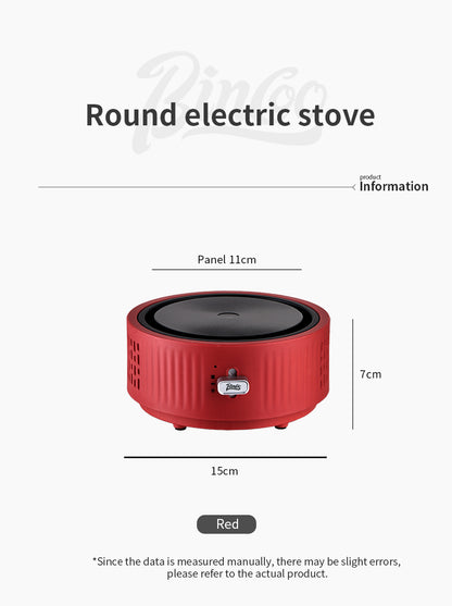 Bincoo 500W Mini Adjustable Electric Coffee Stove, Aluminum Heating Plate Coffee Hot Plate with Knob Temperature Control, Portable Small Electric Heater for Moka Pot, Syphon Siphon & Hand Drip Coffee Brewing