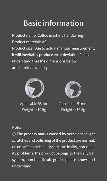 Bincoo Clear Magnetic Coffee Dosing Ring - Anti-Splashing Espresso Powder Funnel, Dual-Use Cloth Powder Ring, Universal Fit for 51/58mm Portafilters, AS Material