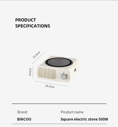 Bincoo Mini Adjustable Infrared Coffee Hot Plate, Compact Electric Coffee Heating Stove with Knob Temperature Control, Siphon Syphon & Hand Brew Coffee, Portable Home Barista Coffee Equipment