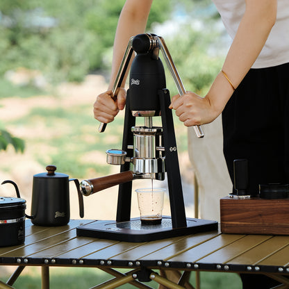 Bincoo Manual Espresso Maker Set - Hand Press Espresso Machine – 12Bar Pressure Profiling, Dual-Lever Manual Coffee Maker with Pre-Infusion, Portable for Custom Espresso Shots, Stainless Steel