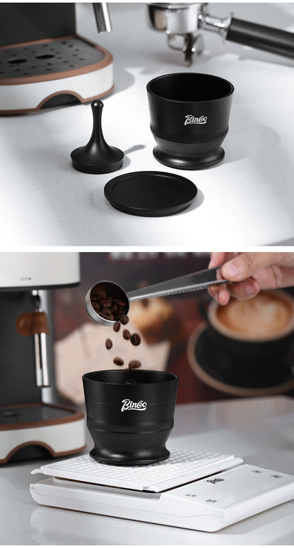 Bincoo Coffee Dosing Cup - Stainless Steel Espresso Grinder Funnel, Anti-Static Coffee Powder Receiver for Portafilter, Compatible with Home Brewing