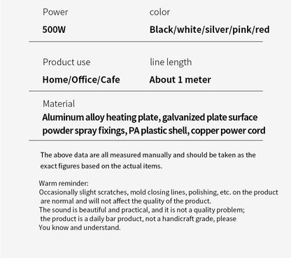 Bincoo Mini Adjustable Infrared Coffee Hot Plate, Compact Electric Coffee Heating Stove with Knob Temperature Control, Siphon Syphon & Hand Brew Coffee, Portable Home Barista Coffee Equipment