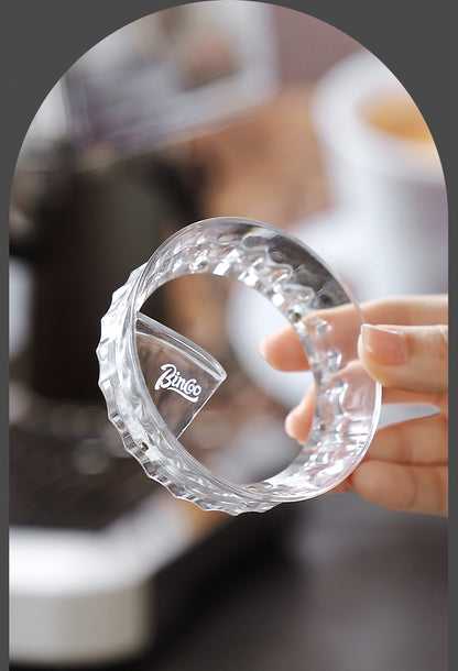 Bincoo Clear Magnetic Coffee Dosing Ring - Anti-Splashing Espresso Powder Funnel, Dual-Use Cloth Powder Ring, Universal Fit for 51/58mm Portafilters, AS Material