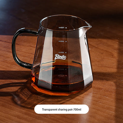 Bincoo 500ml 700ml Coffee Servers Maker Glass Coffee Sharing Pot for Drip Manual Pour over Coffee Pot for Home/Office/Café