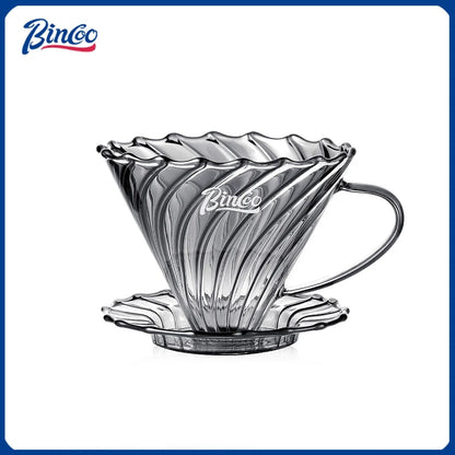 Bincoo Pour Over Coffee Maker Reusable Filter Dripper Glass Coffee Hand Brewing Coffee Sharing Pot Funnel Filter Cups Barista