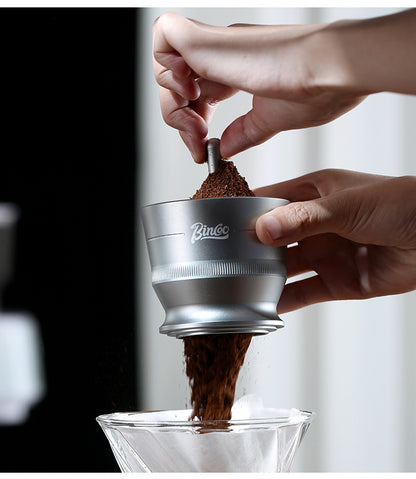 Bincoo Coffee Dosing Cup - Stainless Steel Espresso Grinder Funnel, Anti-Static Coffee Powder Receiver for Portafilter, Compatible with Home Brewing