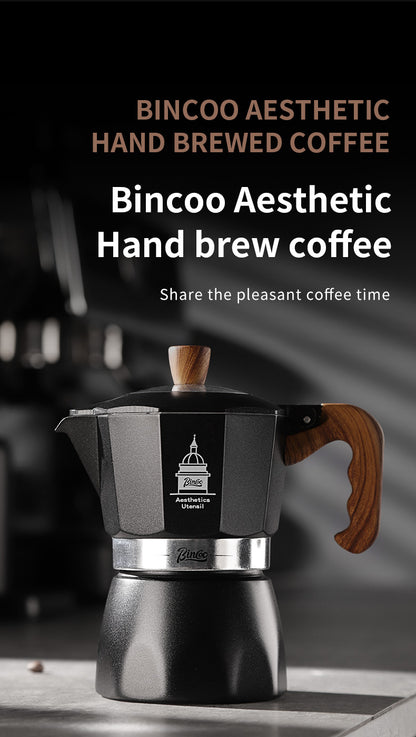 Bincoo Double Valve Moka Pot - High Pressure Stovetop Espresso Maker with Rich Crema, Food-Grade Aluminum, Italian Style Coffee Pot with Transparent Lid for Home Brewing