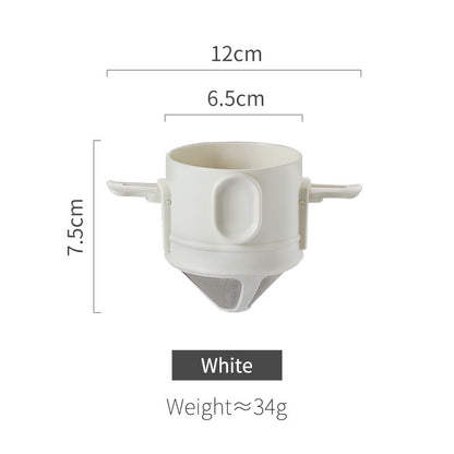BINCOO Foldable Coffee Filter Double Funnel  Stainless Steel Filter Coffee Dripper Portable Coffee Utensils