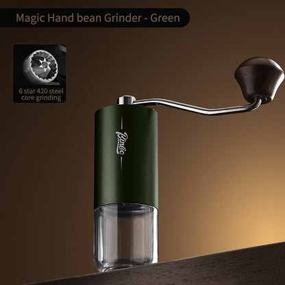 SM04 Portable Manual Coffee Grinder, CNC 420 Steel Six-Star Conical Burr, 16 Adjustable Grind Settings
