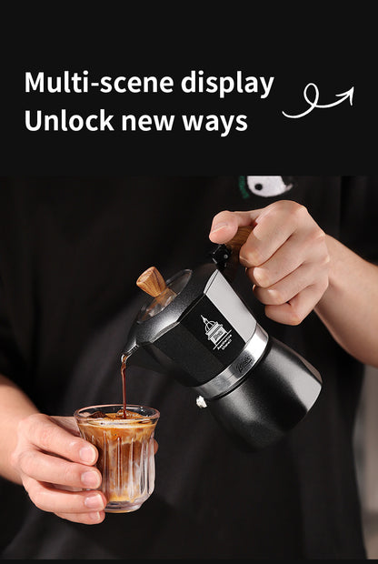 Bincoo Double Valve Moka Pot - High Pressure Stovetop Espresso Maker with Rich Crema, Food-Grade Aluminum, Italian Style Coffee Pot with Transparent Lid for Home Brewing