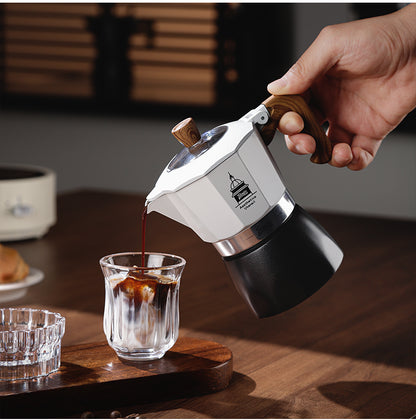 Bincoo Double Valve Moka Pot - High Pressure Stovetop Espresso Maker with Rich Crema, Transparent Lid, Food-Grade Aluminum, Italian Style Coffee Pot for Home Brewing