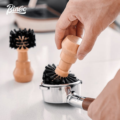 Bincoo Powder Bowl Cleaning Brush Coffee Machine Handle Solid Wood Cleaning Brush Bar Tool 51/58mm