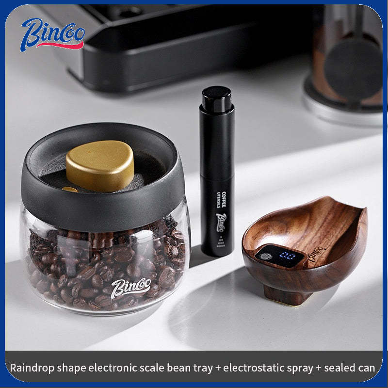 Bincoo Bean Dish Bean Scale Coffee Electronic Scale Walnut  Bean Plate Italian Coffee Bean Weighing Plate