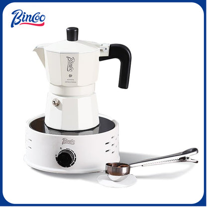 BINCOO Espresso Double Valve Moka Pot Coffee Extraction Pot Home and Outdoor Small Coffee Making Set 2Cups
