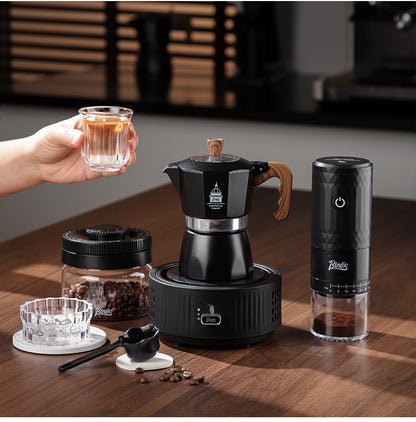 Bincoo Double Valve Moka Pot - High Pressure Stovetop Espresso Maker with Rich Crema, Transparent Lid, Food-Grade Aluminum, Italian Style Coffee Pot for Home Brewing