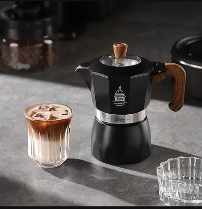 Bincoo Double Valve Moka Pot - High Pressure Stovetop Espresso Maker with Rich Crema, Food-Grade Aluminum, Italian Style Coffee Pot with Transparent Lid for Home Brewing