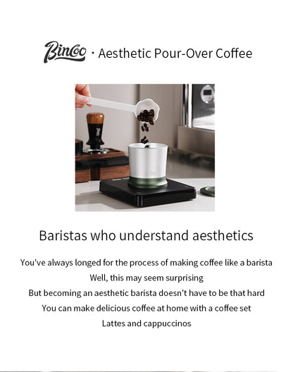 Bincoo Nano Coffee Dosing Cup - 58mm Magnetic Espresso Powder Receiver with Stirring Rod, Anti-Static Aluminum Alloy Grinder Funnel for Portafilter, 3 Colors Available