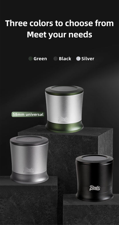 Bincoo Nano Coffee Dosing Cup - 58mm Magnetic Espresso Powder Receiver with Stirring Rod, Anti-Static Aluminum Alloy Grinder Funnel for Portafilter, 3 Colors Available