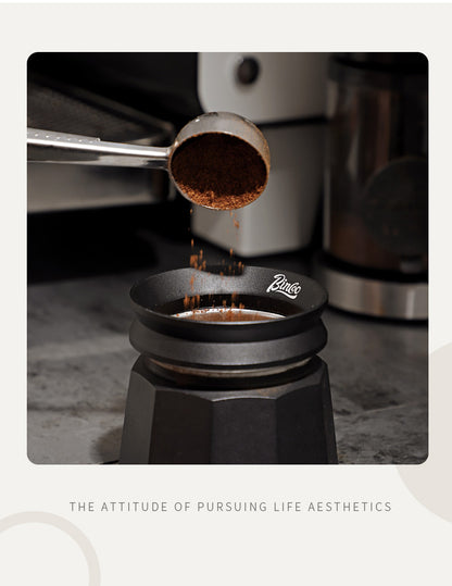 Bincoo Hourglass Magnetic Coffee Dosing Ring - Anti-Splashing Espresso Powder Funnel, Universal Fit for 51/58mm Portafilters, Stainless Steel Construction
