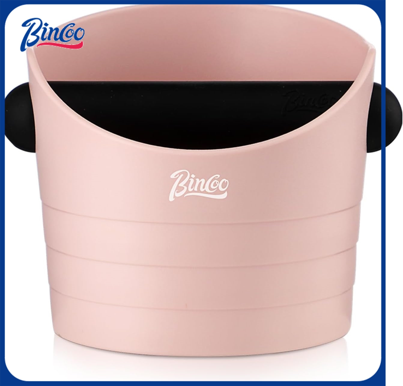 Bincoo GYKF1643 Pink Espresso Knock Box - Bincoo Pink Espresso Machine Knock Box/Espresso Grounds Knock Box, Barista Style Coffee Knock Box for Grounds with Removable Shock-Absorbent Knock Bar and Anti-Slip Base.