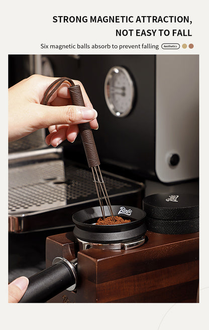 Bincoo Hourglass Magnetic Coffee Dosing Ring - Anti-Splashing Espresso Powder Funnel, Universal Fit for 51/58mm Portafilters, Stainless Steel Construction