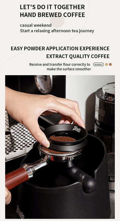 Bincoo Hourglass Magnetic Coffee Dosing Ring - Anti-Splashing Espresso Powder Funnel, Universal Fit for 51/58mm Portafilters, Stainless Steel Construction