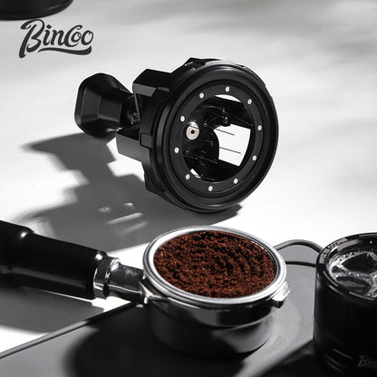 BINCOO Push Style Coffee WDT Distribution Needle, Adjustable Espresso Powder Stirrer with Brush Cleaning Base
