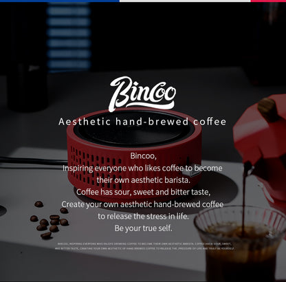Bincoo 500W Mini Adjustable Electric Coffee Stove, Aluminum Heating Plate Coffee Hot Plate with Knob Temperature Control, Portable Small Electric Heater for Moka Pot, Syphon Siphon & Hand Drip Coffee Brewing