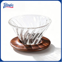 BINCOO V60 Hand Drip Coffee Dripper Glass Extraction Filter Cup Glass Coffee Server 3-Piece Set