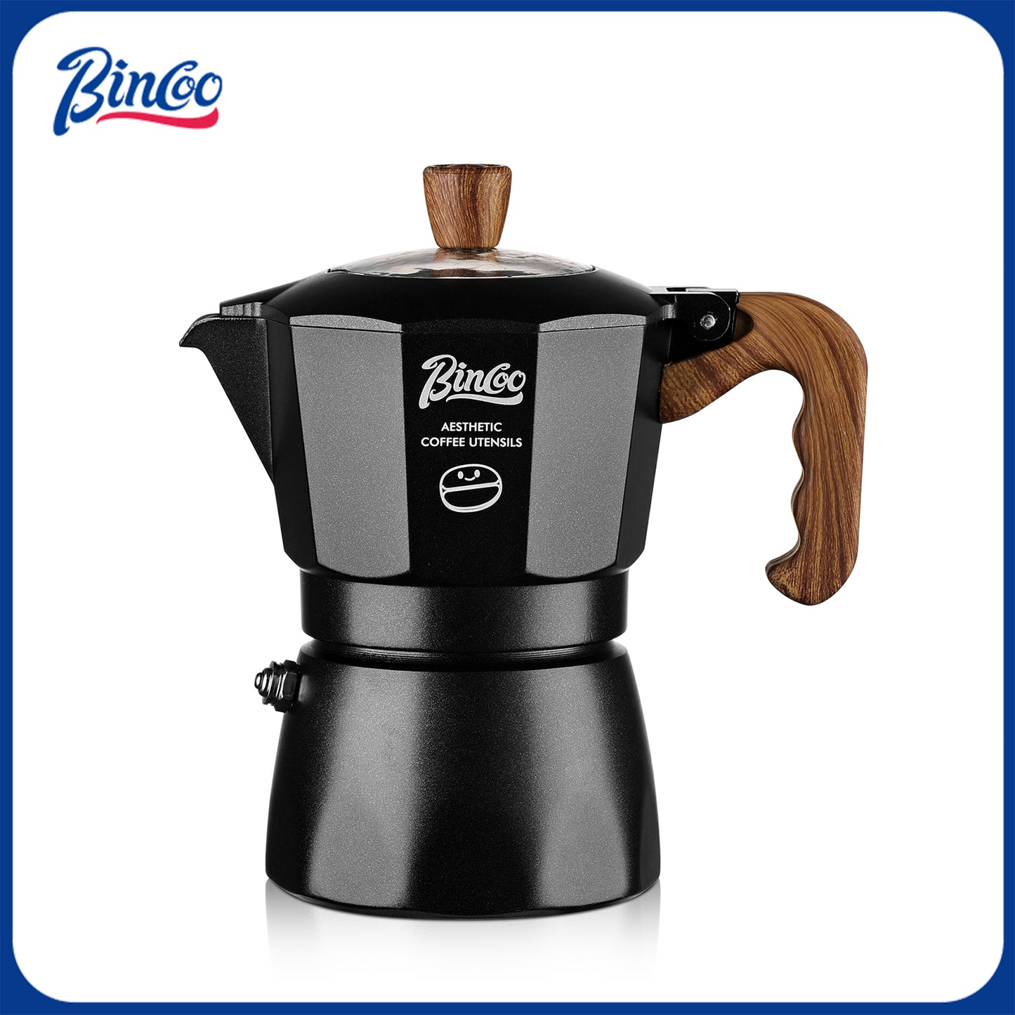 Bincoo Stovetop Espresso Maker - Italian Coffee Maker for Gas & Electric Stove,Small Moka Pot for Italian and Cuban Café Brewing,2 Espresso Cups, Portable