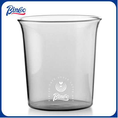 BINCOO Glass Coffee Cup Clear Latte Mug Open Mouth Mug For Home Office 300ML