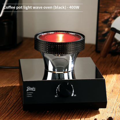 Bincoo 400W Adjustable Infrared Light Wave Coffee Burner, Halogen Siphon Coffee Pot Heater with Knob Temperature Control, Home Barista & Cafe Use