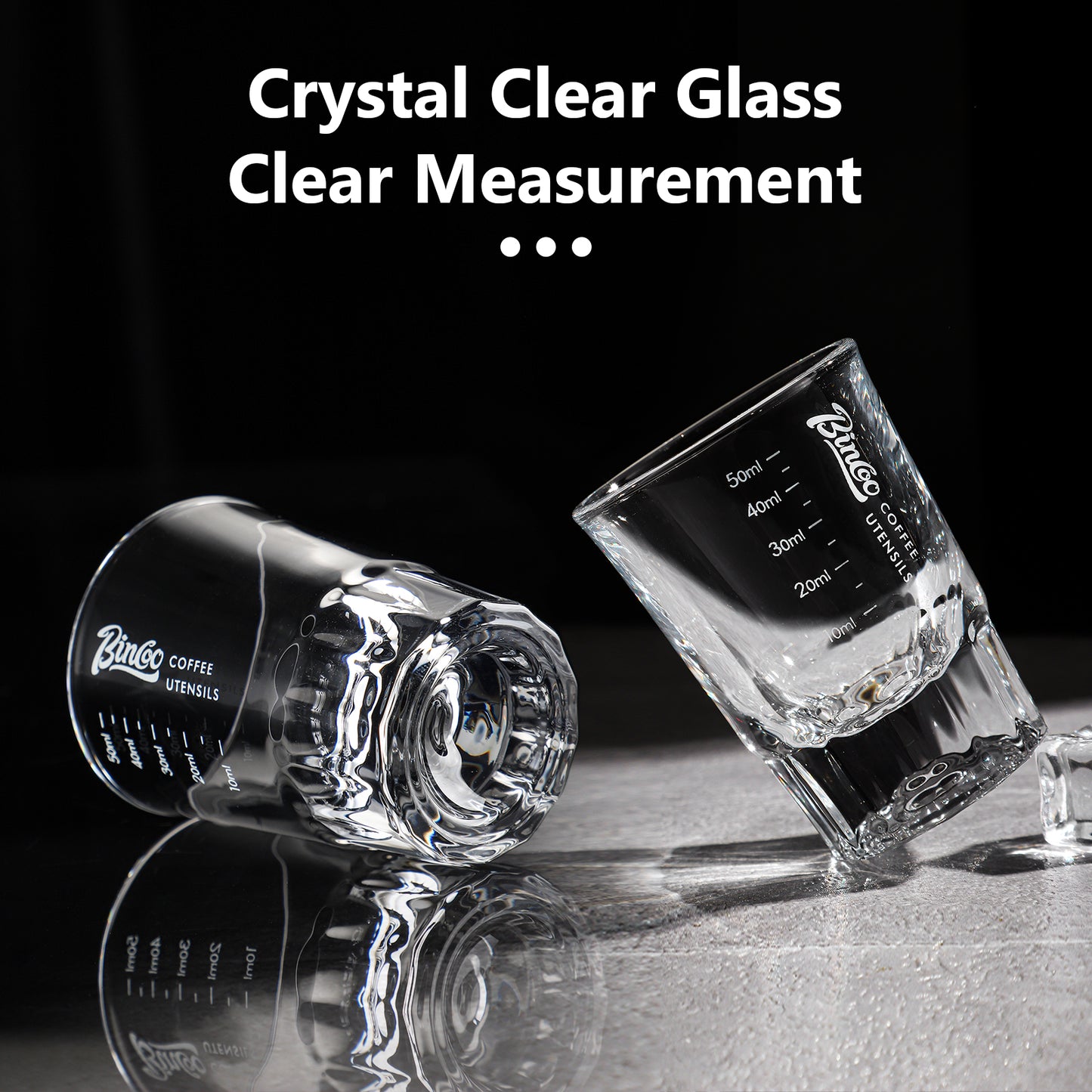 BINCOO 50ml Espresso Glass Measuring Cup Clear Shot Glasses Coffee Mugs Set Espresso Measuring Cup Tools Milk Frothing Pitcher