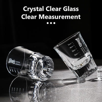 BINCOO 50ml Espresso Glass Measuring Cup Clear Shot Glasses Coffee Mugs Set Espresso Measuring Cup Tools Milk Frothing Pitcher