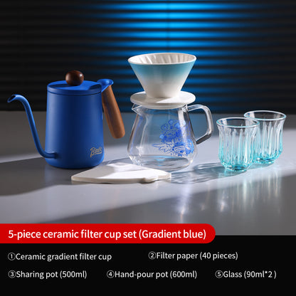 Bincoo Pour Over Coffee Set – Ceramic Dripper & Carafe, Drip Extraction Brewer, Perfect Gift for Coffee Lovers