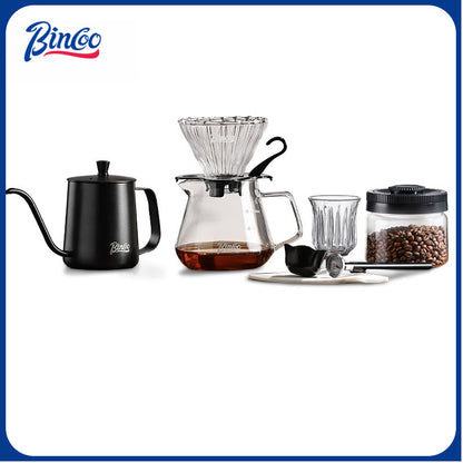 BINCOO Hand-Drip Coffee Set with Manual Grinder | Complete Home Hand-Drip Coffee Filter Set | Coffee Accessories Set