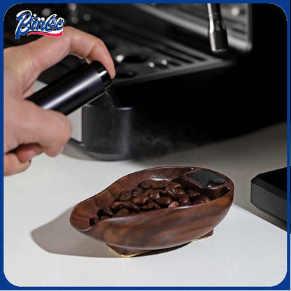 Bincoo Bean Dish Bean Scale Coffee Electronic Scale Walnut  Bean Plate Italian Coffee Bean Weighing Plate