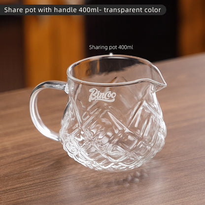 Bincoo 400ml Glass Coffee Share Pot,Teapot and Glass Cup Set for Home Office