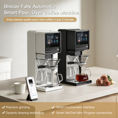 Bincoo Automatic Pour Over Coffee Machine for Home and Office,Touch Screen Control, Customizable Brewing Stages, Professional Barista-Quality Coffee Maker