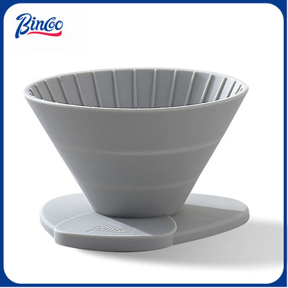 BINCOO Collapsible Silicone Dripper with Stainless Steel Gooseneck Kettle Set Pour‑Over Coffee Kit for Outdoor Camping Gear