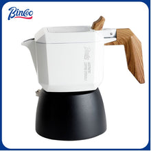 BINCOO Double Valve Moka Pot Set Coffee Pot Italian Home Espresso Coffee Machine Manual Grinder Set with Electric Stove Coffee Utensils 2Cups