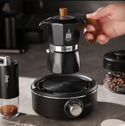 Bincoo Double Valve Moka Pot - High Pressure Stovetop Espresso Maker with Rich Crema, Food-Grade Aluminum, Italian Style Coffee Pot with Transparent Lid for Home Brewing