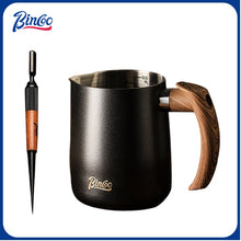 BINCOO Coffee Pulling Needle Stainless Steel Wooden Handle Carving Needle Fancy Coffee Utensils Espresso Accessories