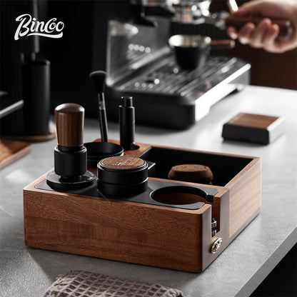 Bincoo GYKF2277 Solid Wood Multi-Functional Tamping Station,Stand Only, No Coffee Accessories