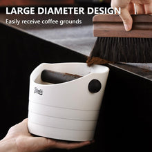 Bincoo Coffee Knock Box 6.8 Inch Shock-Coffee Ground Knock Box 1.2L with Removable Knock Bar and Non-Slip Base,Espresso Accessories Suitable for Home & Bar(White)