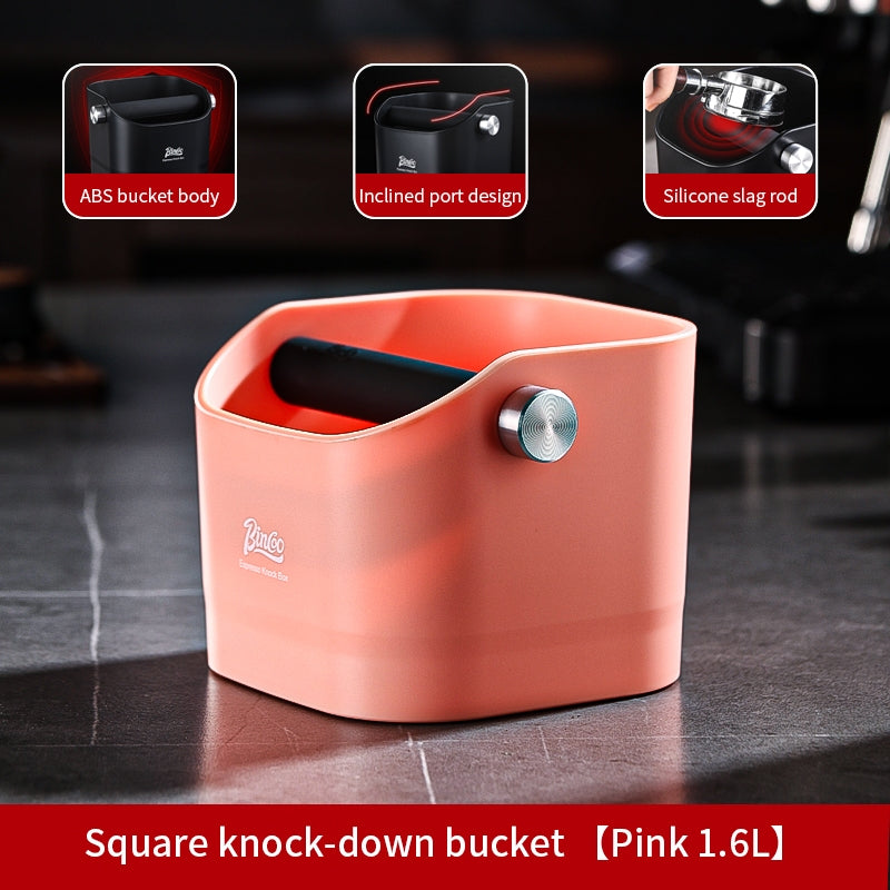 BINCOO Square Coffee Knocker Bucket Household Bar Espresso Storage Tool Box Coffee Grounds Box 1.6L