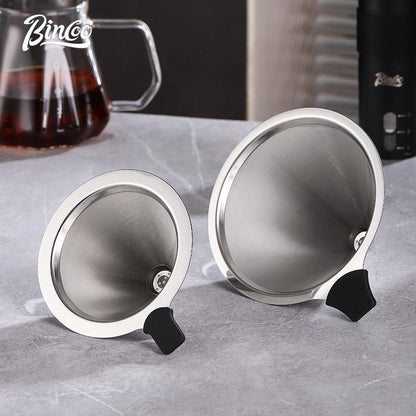 Bincoo Pour Over Coffee Filter Thickened Stainless Steel 300/800 mesh Filter Funnel