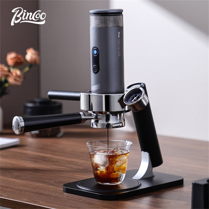 Bincoo H1 PRO Coffee Maker Stand BC-KFJ05, Aluminum Alloy & Wood Support Bracket for Portable Espresso Machine