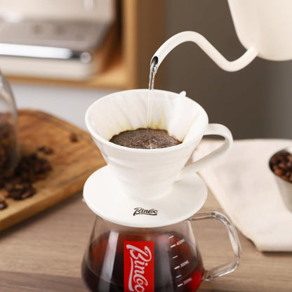 Bincoo Pour Over Coffee Dripper-Ceramic Coffee Dripper Pour Over Cone Coffee Maker Size 01,Portable Coffee Maker For for Home, Cafe, Restaurants (White)