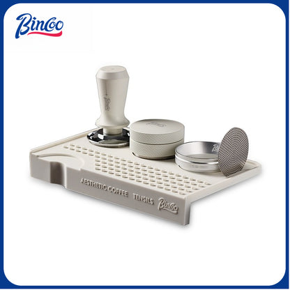 BINCOO Coffee Tamping Mat Bar Non-slip Mat Coffee Tamper & Distributor Set Coffee Storage Mat Utensil Kit